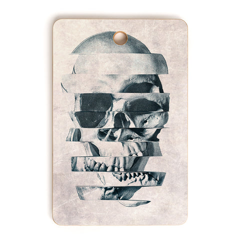 Ali Gulec Glitch Skull Mono Cutting Board Rectangle