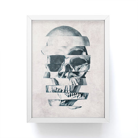 Ali Gulec Glitch Skull Mono Framed Mini Art Print