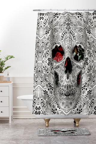 Ali Gulec Light Lace Skull Shower Curtain And Mat