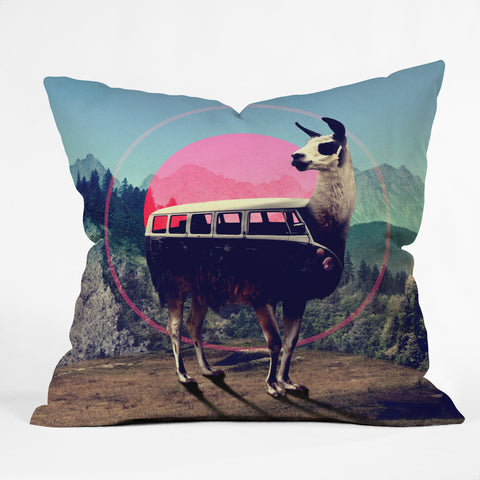 Ali Gulec Llama Van Outdoor Throw Pillow