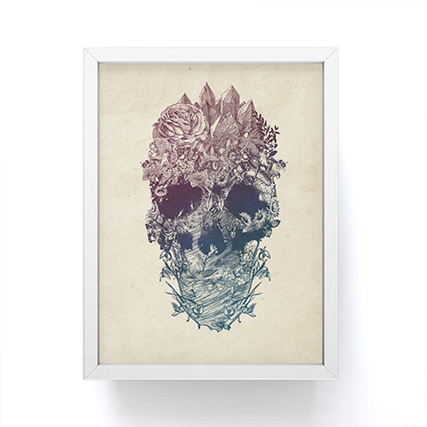 Ali Gulec Skull Floral Framed Mini Art Print