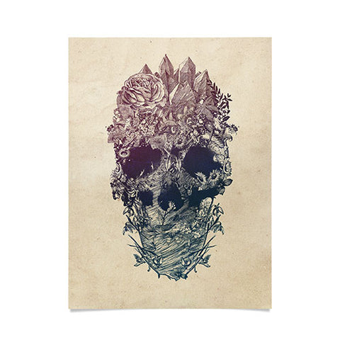 Ali Gulec Skull Floral Poster
