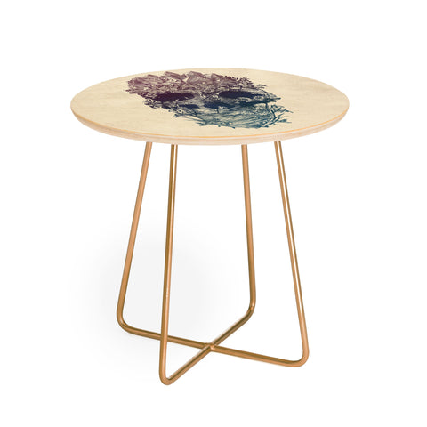 Ali Gulec Skull Floral Round Side Table