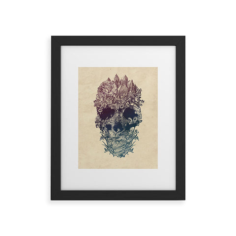Ali Gulec Skull Floral Framed Art Print