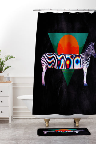 Ali Gulec Zebra Distorted Shower Curtain And Mat