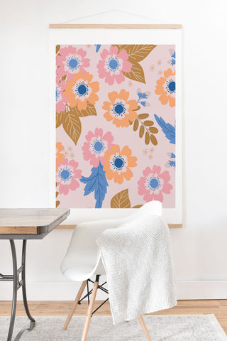 Alice Rebecca Potter Pastel Floral Blooms Art Print And Hanger