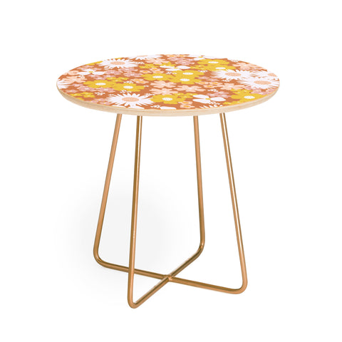 Alice Rebecca Potter Wildflower Retro Ditsy Flower Round Side Table