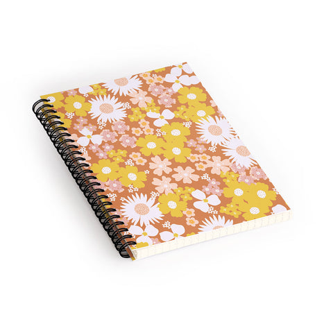 Alice Rebecca Potter Wildflower Retro Ditsy Flower Spiral Notebook