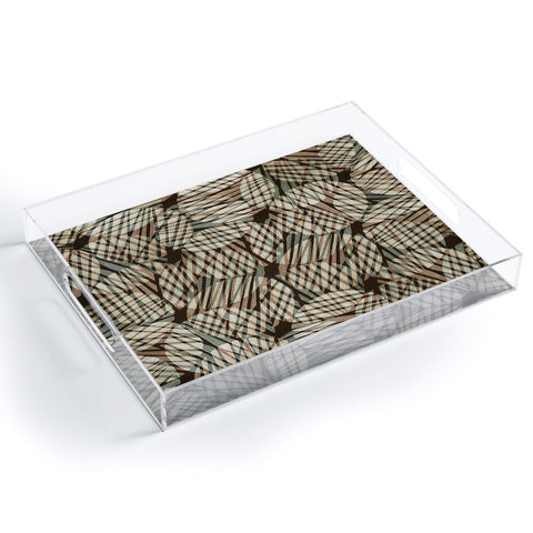 Alisa Galitsyna Abstract Linocut Pattern 5 Acrylic Tray