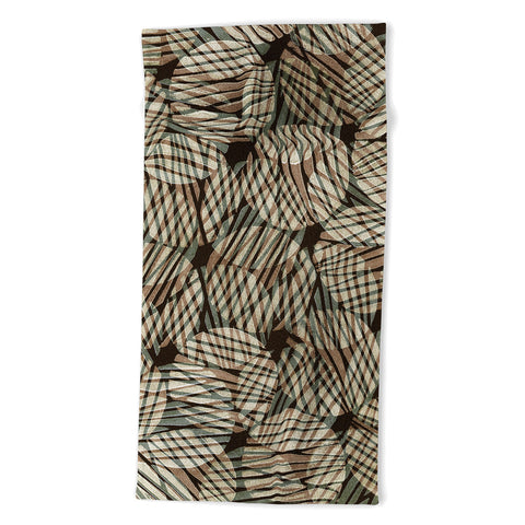 Alisa Galitsyna Abstract Linocut Pattern 5 Beach Towel