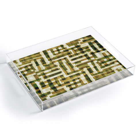 Alisa Galitsyna Abstract Linocut Pattern 6 Acrylic Tray