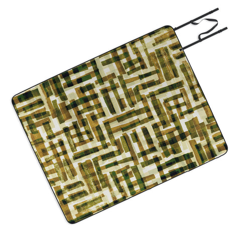 Alisa Galitsyna Abstract Linocut Pattern 6 Picnic Blanket