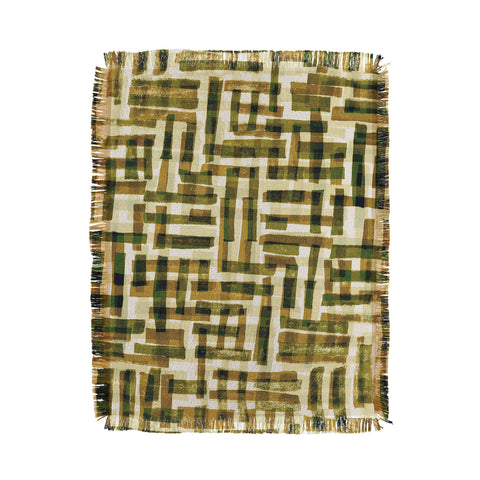 Alisa Galitsyna Abstract Linocut Pattern 6 Throw Blanket