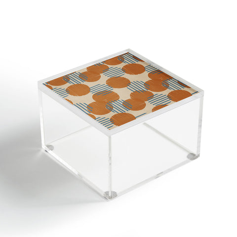 Alisa Galitsyna Abstract Pattern Orange Blue Acrylic Box