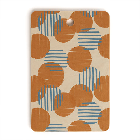 Alisa Galitsyna Abstract Pattern Orange Blue Cutting Board Rectangle