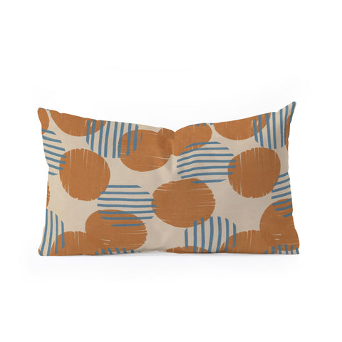 Alisa Galitsyna Abstract Pattern Orange Blue Oblong Throw Pillow