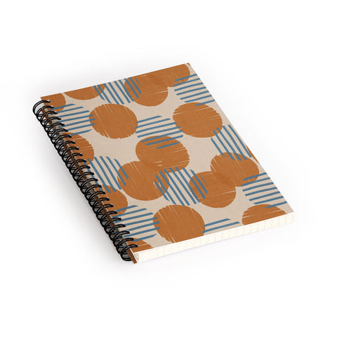 Alisa Galitsyna Abstract Pattern Orange Blue Spiral Notebook