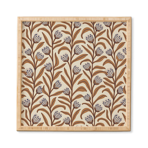 Alisa Galitsyna Bellflower Pattern Brown Ivory Framed Wall Art