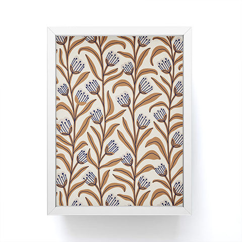 Alisa Galitsyna Bellflower Pattern Brown Ivory Framed Mini Art Print