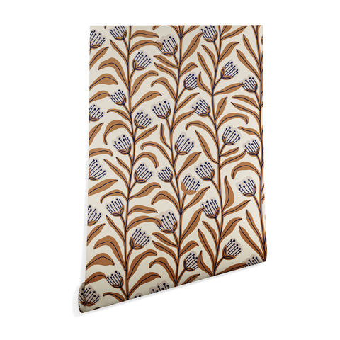 Alisa Galitsyna Bellflower Pattern Brown Ivory Wallpaper