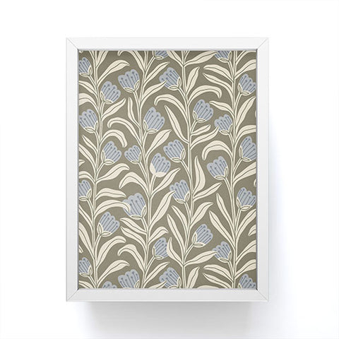 Alisa Galitsyna Bellflower Pattern Cream Olive Framed Mini Art Print