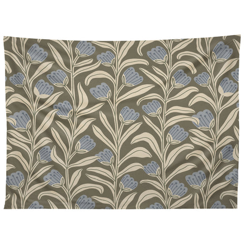 Alisa Galitsyna Bellflower Pattern Cream Olive Tapestry
