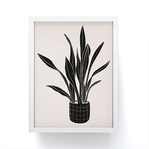 Alisa Galitsyna Black and White Snake Plant Framed Mini Art Print