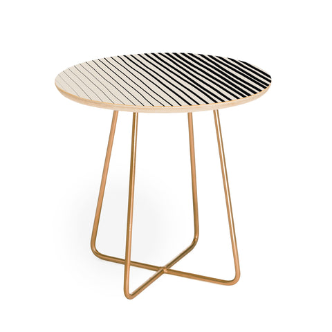 Alisa Galitsyna Black Vertical Lines Round Side Table