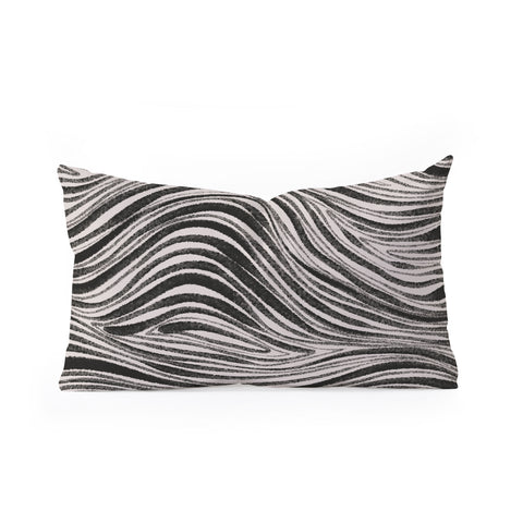 Alisa Galitsyna Black White Irregular Lines Oblong Throw Pillow