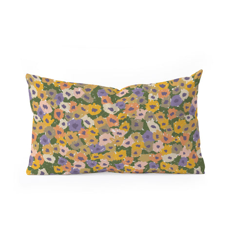 Alisa Galitsyna Blooming Garden Green Purple Oblong Throw Pillow
