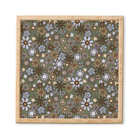 Alisa Galitsyna Blue and Brown Retro Bloom Framed Wall Art