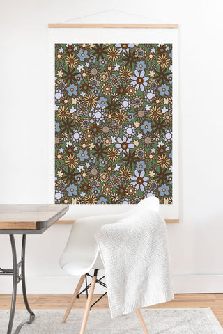 Alisa Galitsyna Blue and Brown Retro Bloom Art Print And Hanger