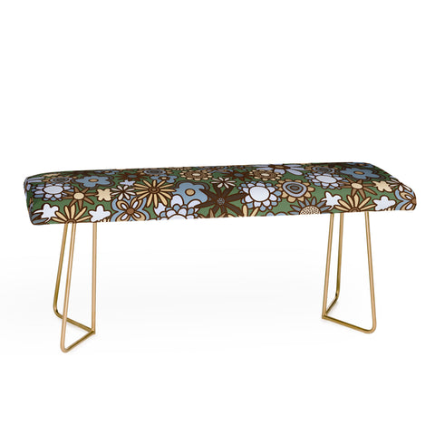 Alisa Galitsyna Blue and Brown Retro Bloom Bench