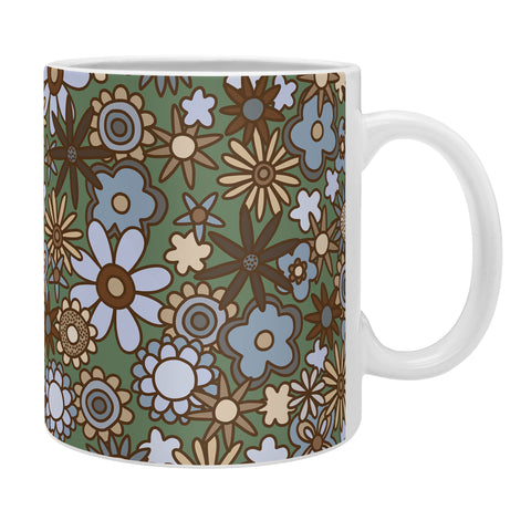 Alisa Galitsyna Blue and Brown Retro Bloom Coffee Mug
