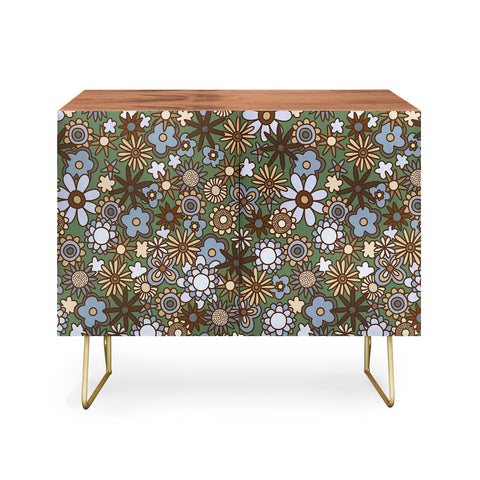 Alisa Galitsyna Blue and Brown Retro Bloom Credenza