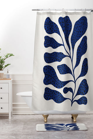 Alisa Galitsyna Blue Plant 2 Shower Curtain And Mat