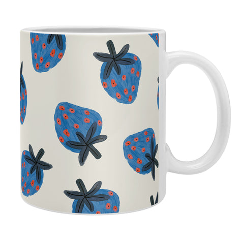 Alisa Galitsyna Blue Strawberries Coffee Mug
