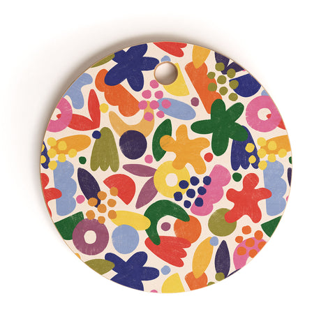 Alisa Galitsyna Bright Abstract Pattern 1 Cutting Board Round