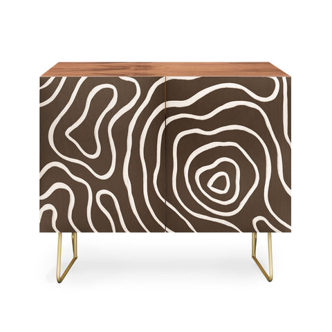 Alisa Galitsyna Brown Topographic Map Credenza