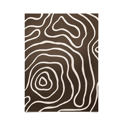 Alisa Galitsyna Brown Topographic Map Poster