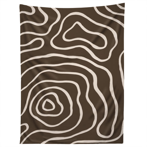 Alisa Galitsyna Brown Topographic Map Tapestry