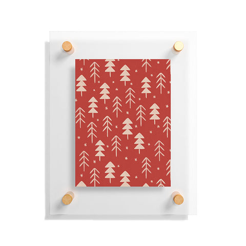 Alisa Galitsyna Christmas Forest Red Floating Acrylic Print