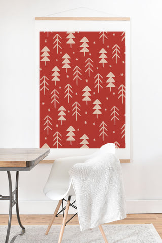 Alisa Galitsyna Christmas Forest Red Art Print And Hanger