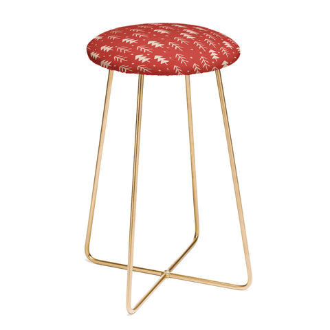 Alisa Galitsyna Christmas Forest Red Counter Stool