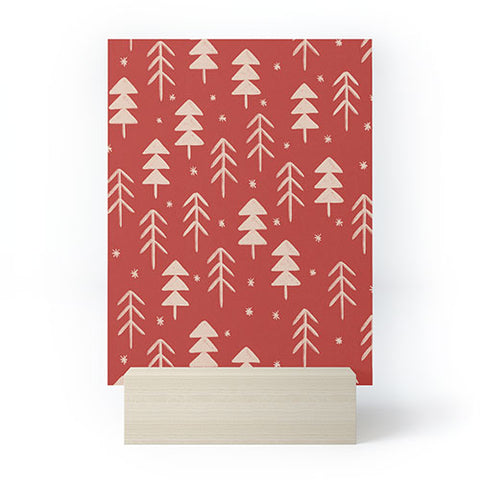 Alisa Galitsyna Christmas Forest Red Mini Art Print