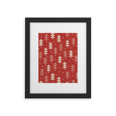 Alisa Galitsyna Christmas Forest Red Framed Art Print