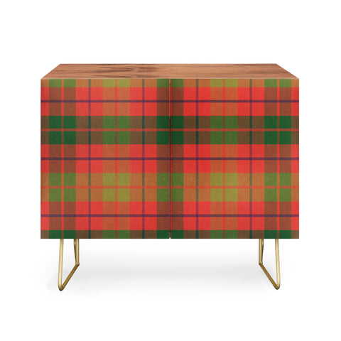 Alisa Galitsyna Christmas Plaid Green and Red Credenza