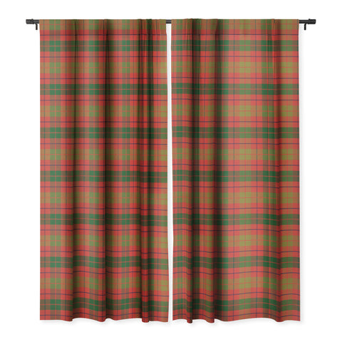 Alisa Galitsyna Christmas Plaid Green and Red Blackout Window Curtain