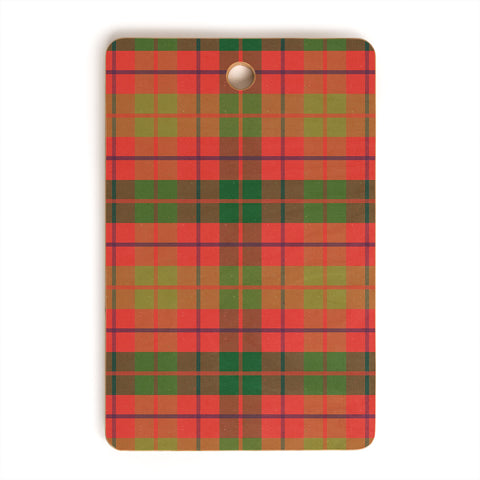 Alisa Galitsyna Christmas Plaid Green and Red Cutting Board Rectangle