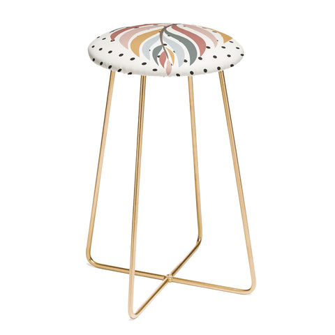 Alisa Galitsyna Colorful Palm Branch Counter Stool